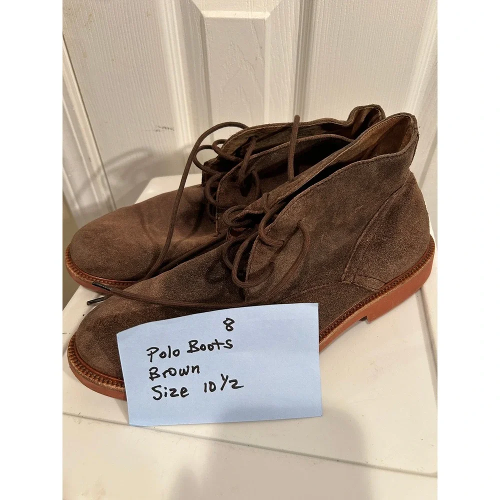 Polo Ralph Lauren Brown Suede Chukka Boots Mens Size 10.5 Mid Top